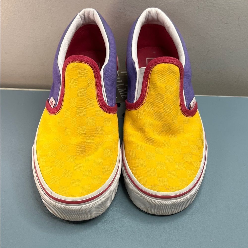 Vibrant Yellow and Purple Slip-On Shoes Juniors 6.5=W8